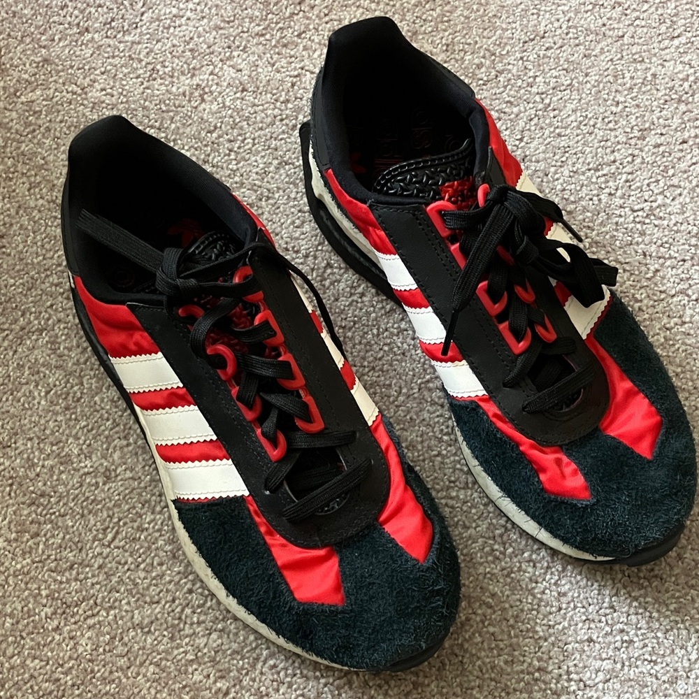 adidas Men’s Red, Black & White Retro Sneakers